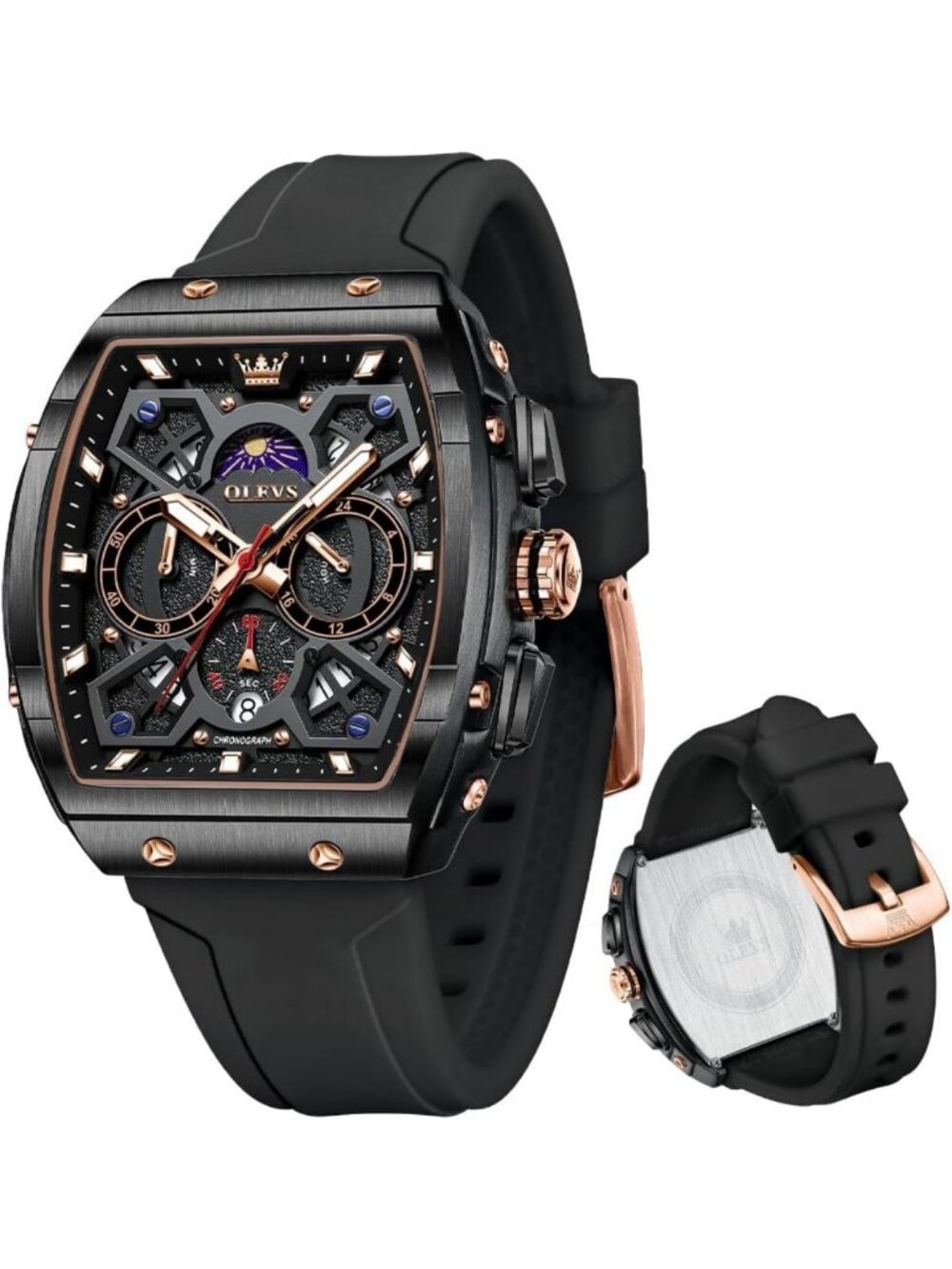 Stylish Men's Chronograph Watch - Waterproof, Luminous, Silicon Strap